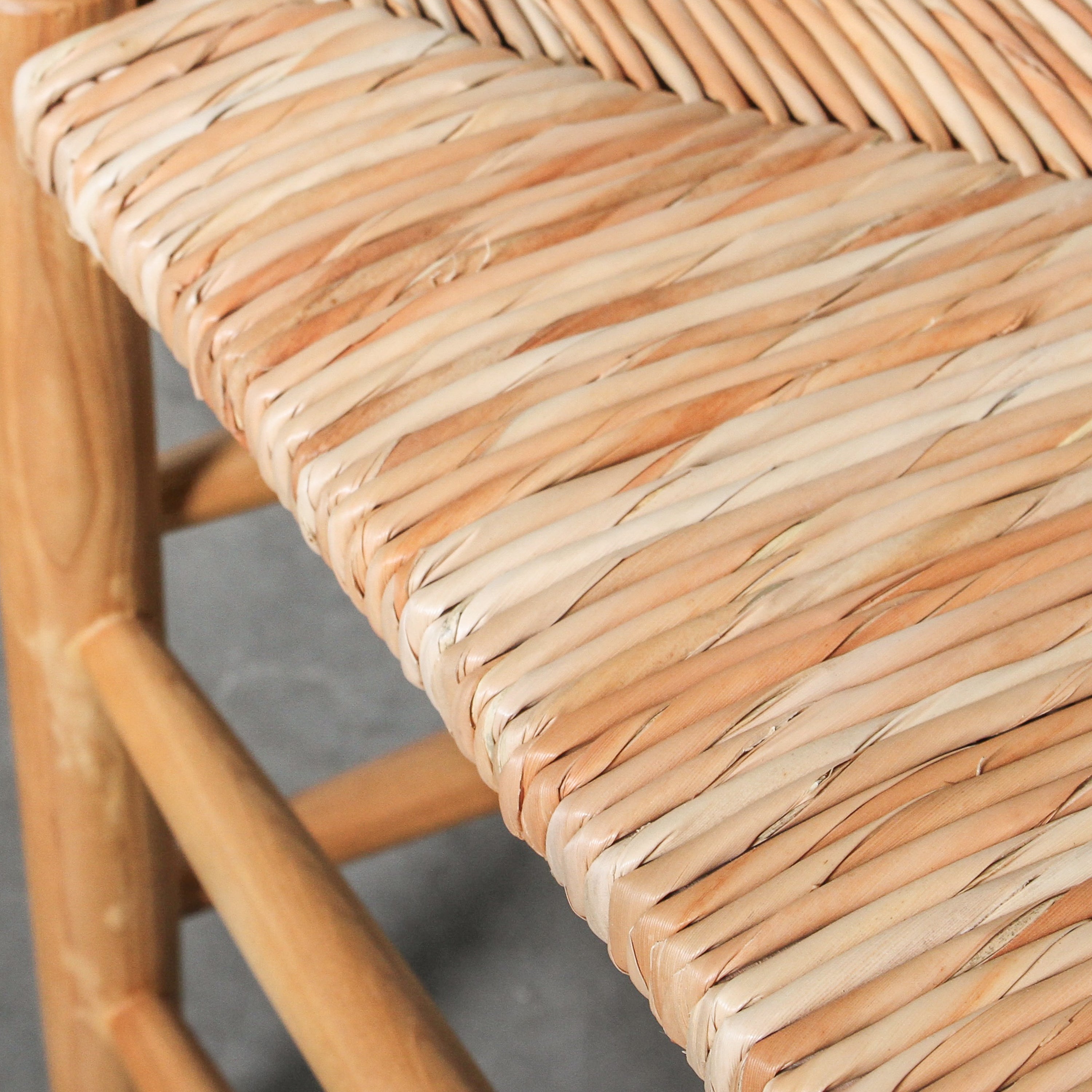 Ostuni Dining Chair | Natural Wood & Hand-Woven Rattan Accent Chair