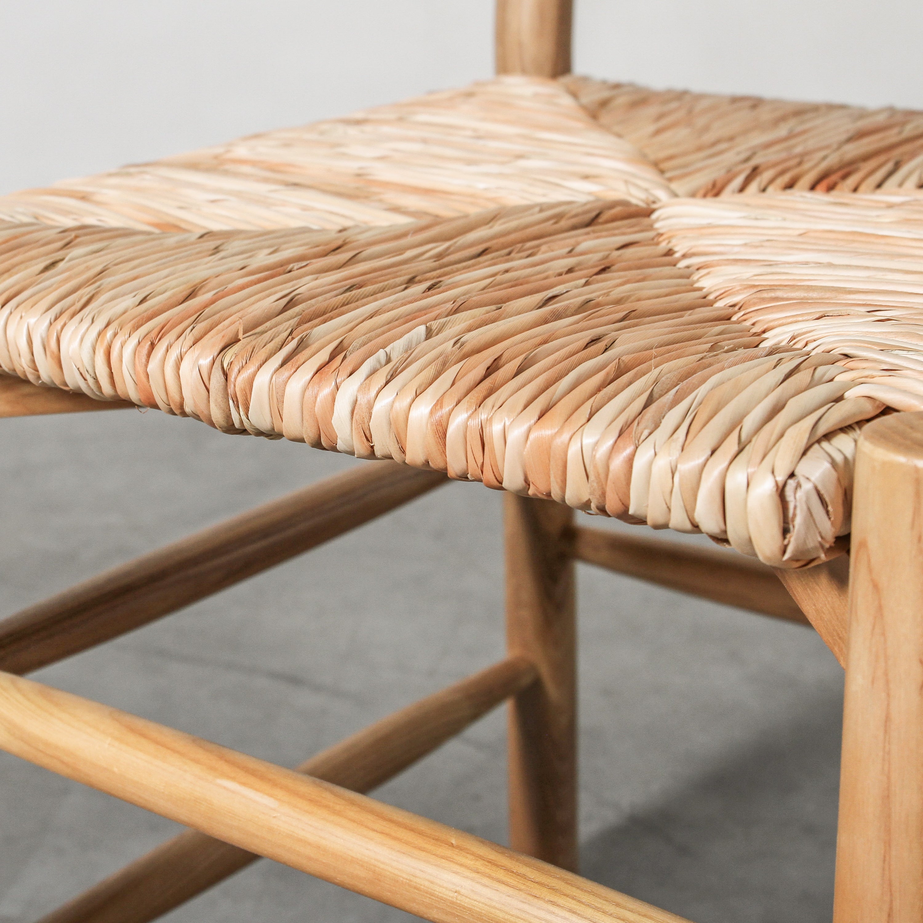 Ostuni Dining Chair | Natural Wood & Hand-Woven Rattan Accent Chair