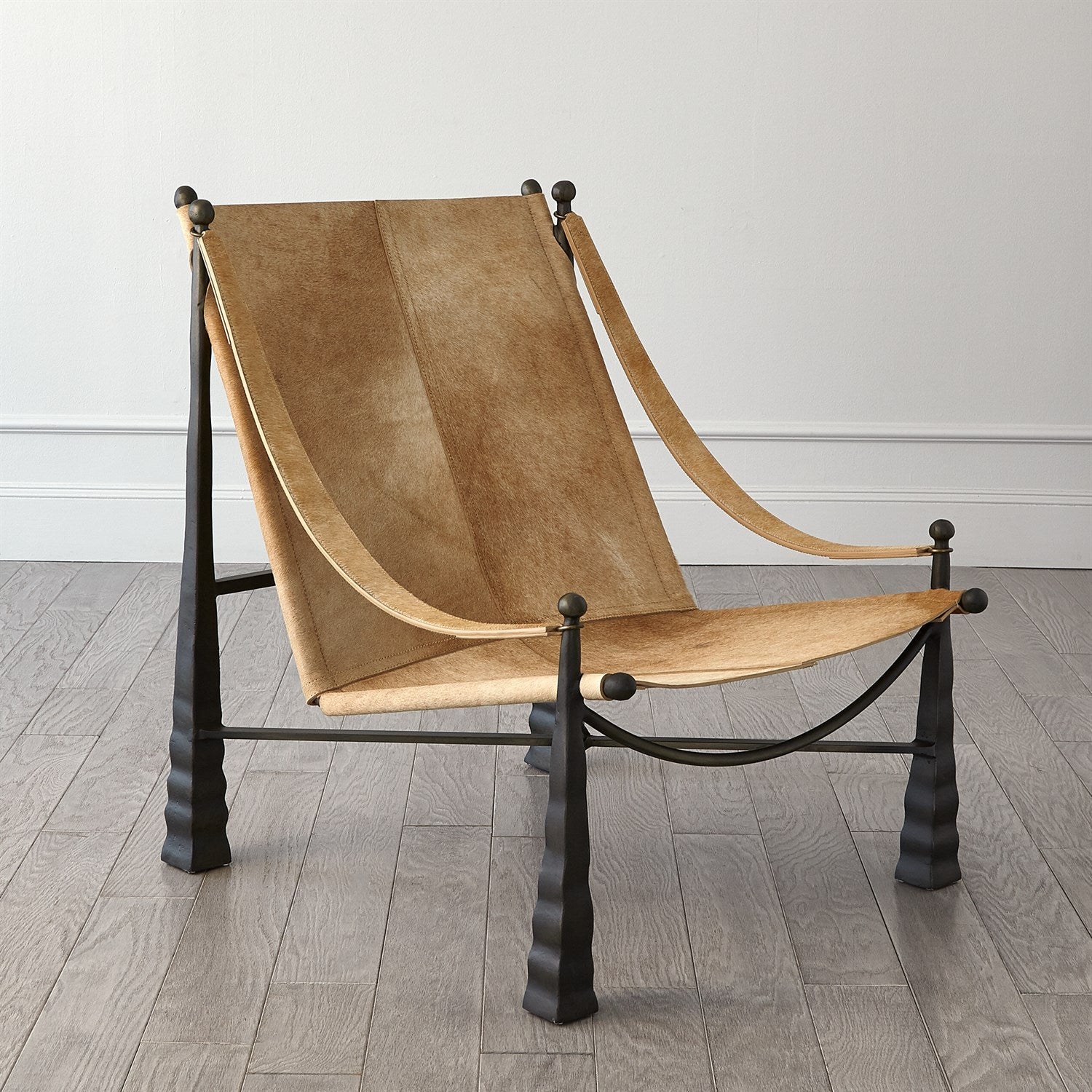 Contemporary Camel Hide Sling Chair