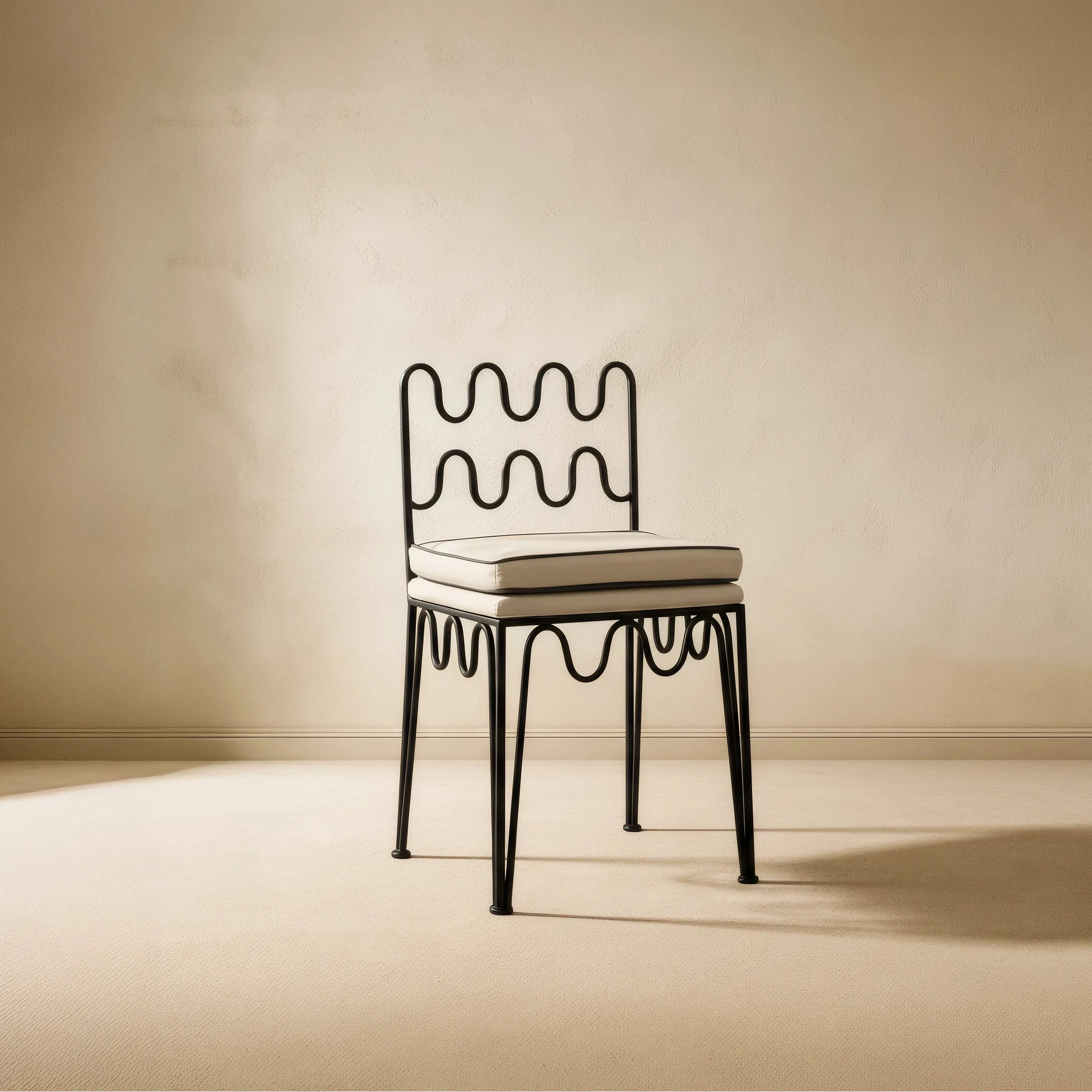 45×47×81cm Modern Iron and Upholstered Chair