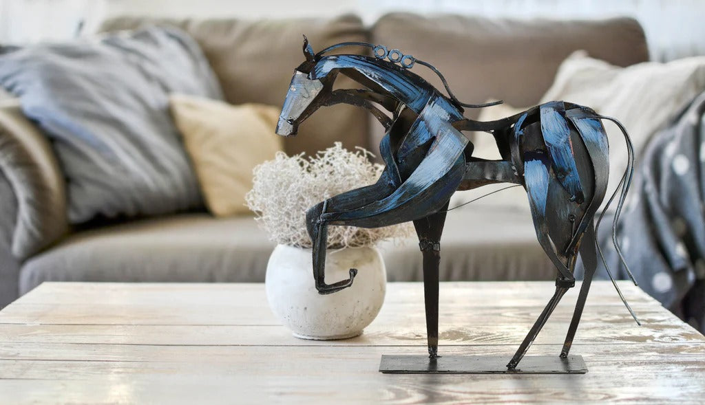 Handmade Metal Horse Sculpture
