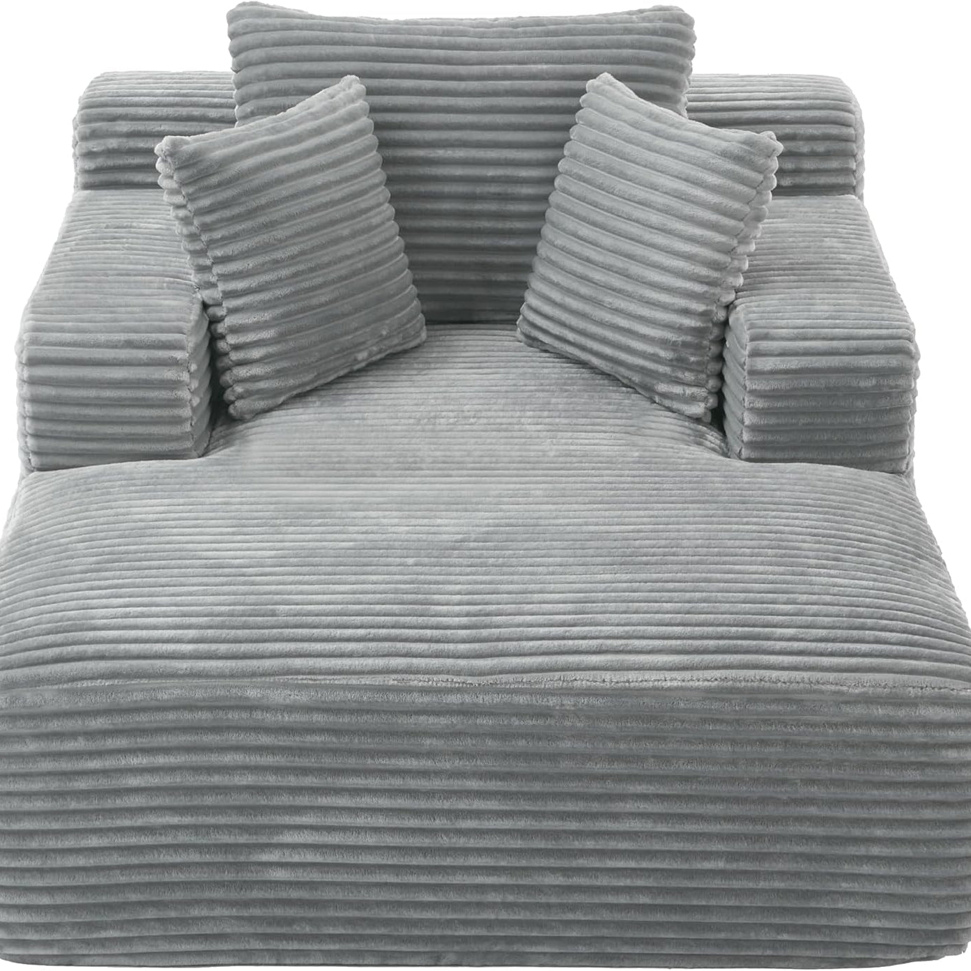 oversized-corduroy-lounge-sofa-grey-front-view