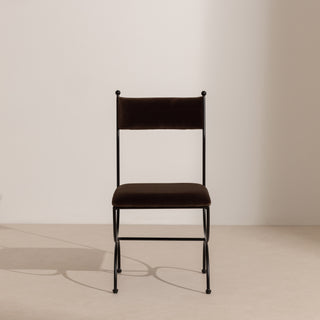 Compact 45cm Wide Metal & Velvet Accent Chair