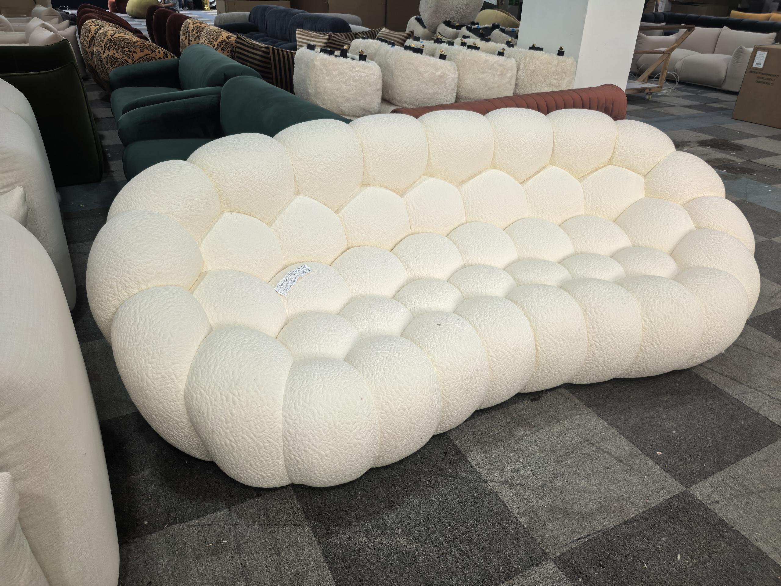 Compressed Emerald Green Bubble Sofa | Vintara Design – Modern Tufted Accent Couch