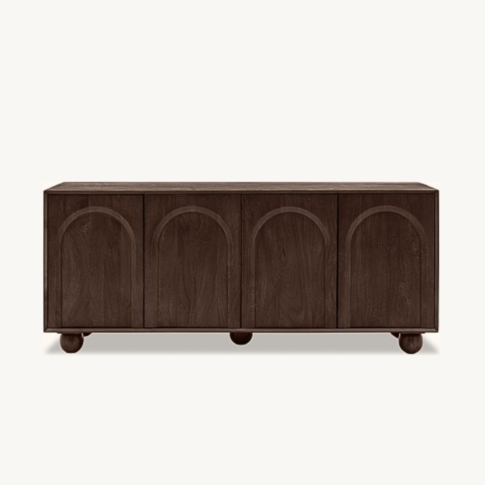 Retro Arch-Design 4-Door Storage Cabinet