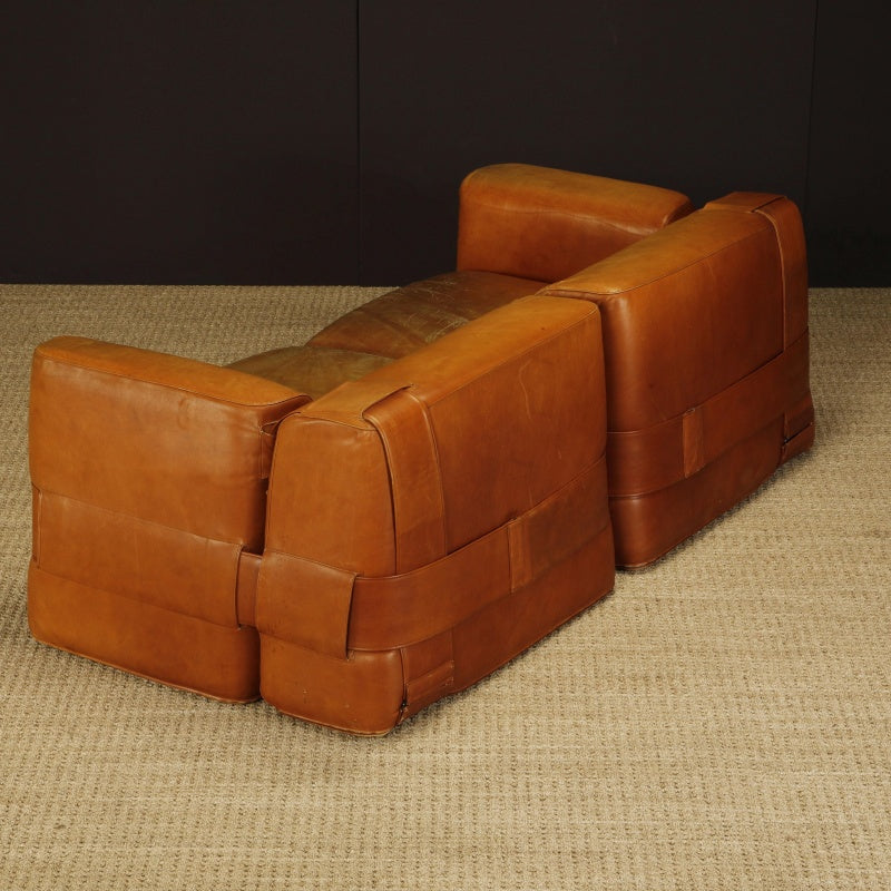 Mario Bellini's 932 Quartet Leather Sectional Sofa
