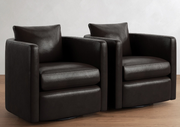 Milo Leather Swivel Chair