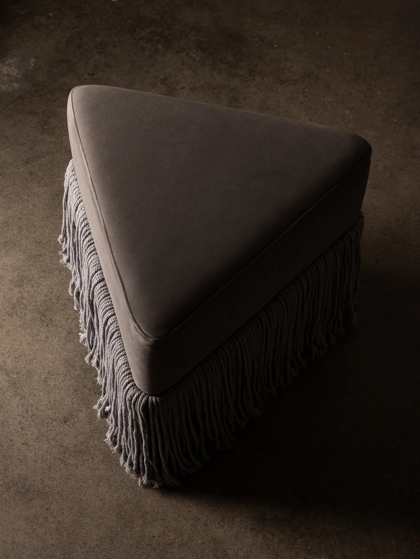 Allard Ottoman - Luxe Trillion Cut Velvet & Fringe