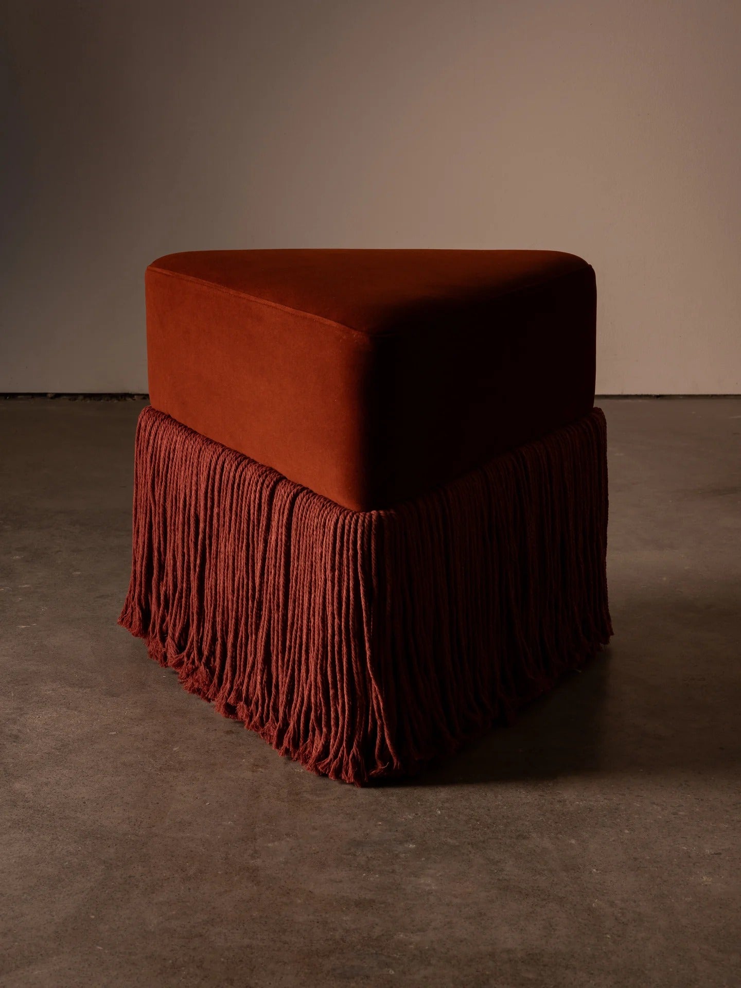 Allard Ottoman - Luxe Trillion Cut Velvet & Fringe