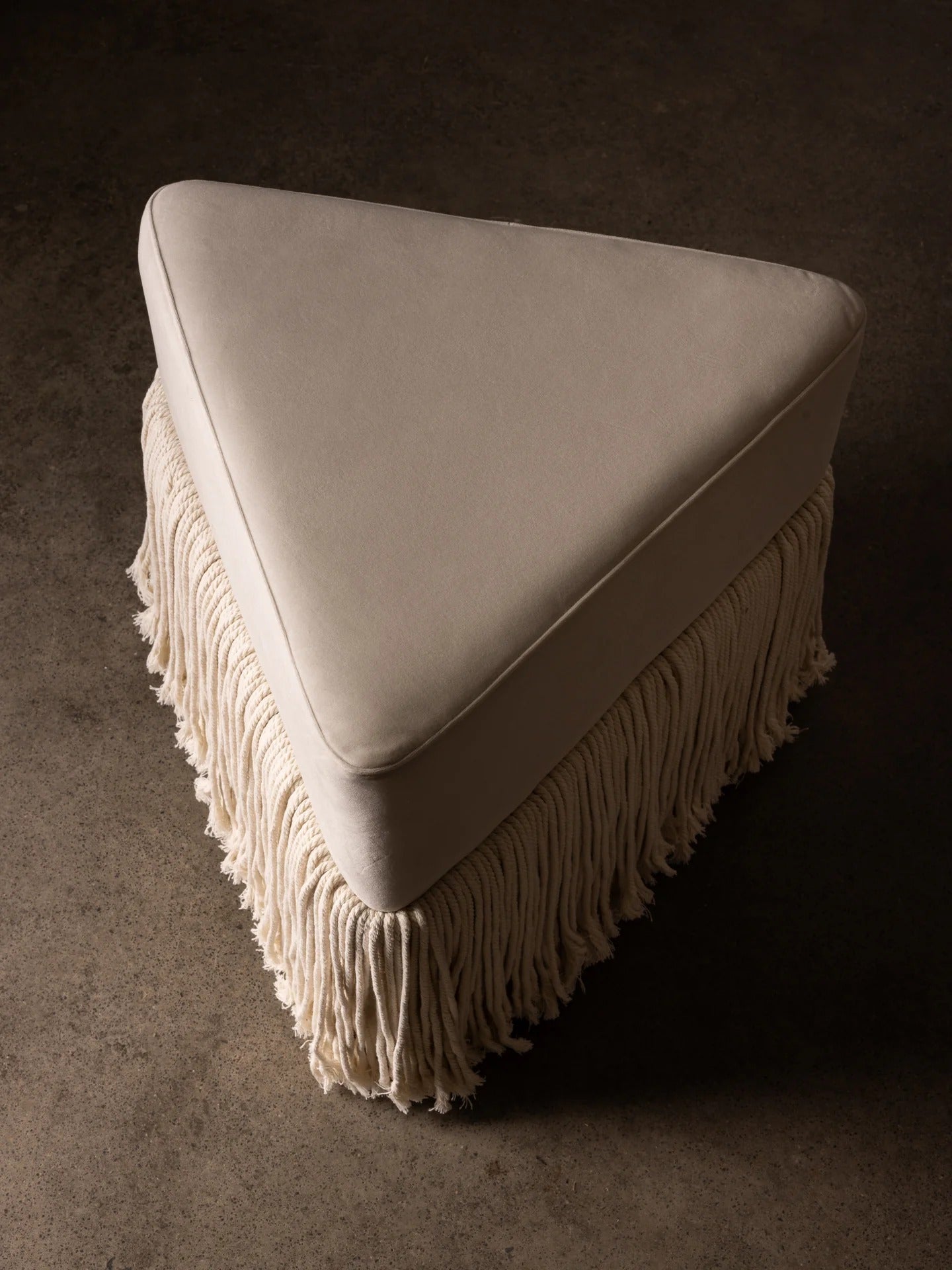 Allard Ottoman - Luxe Trillion Cut Velvet & Fringe