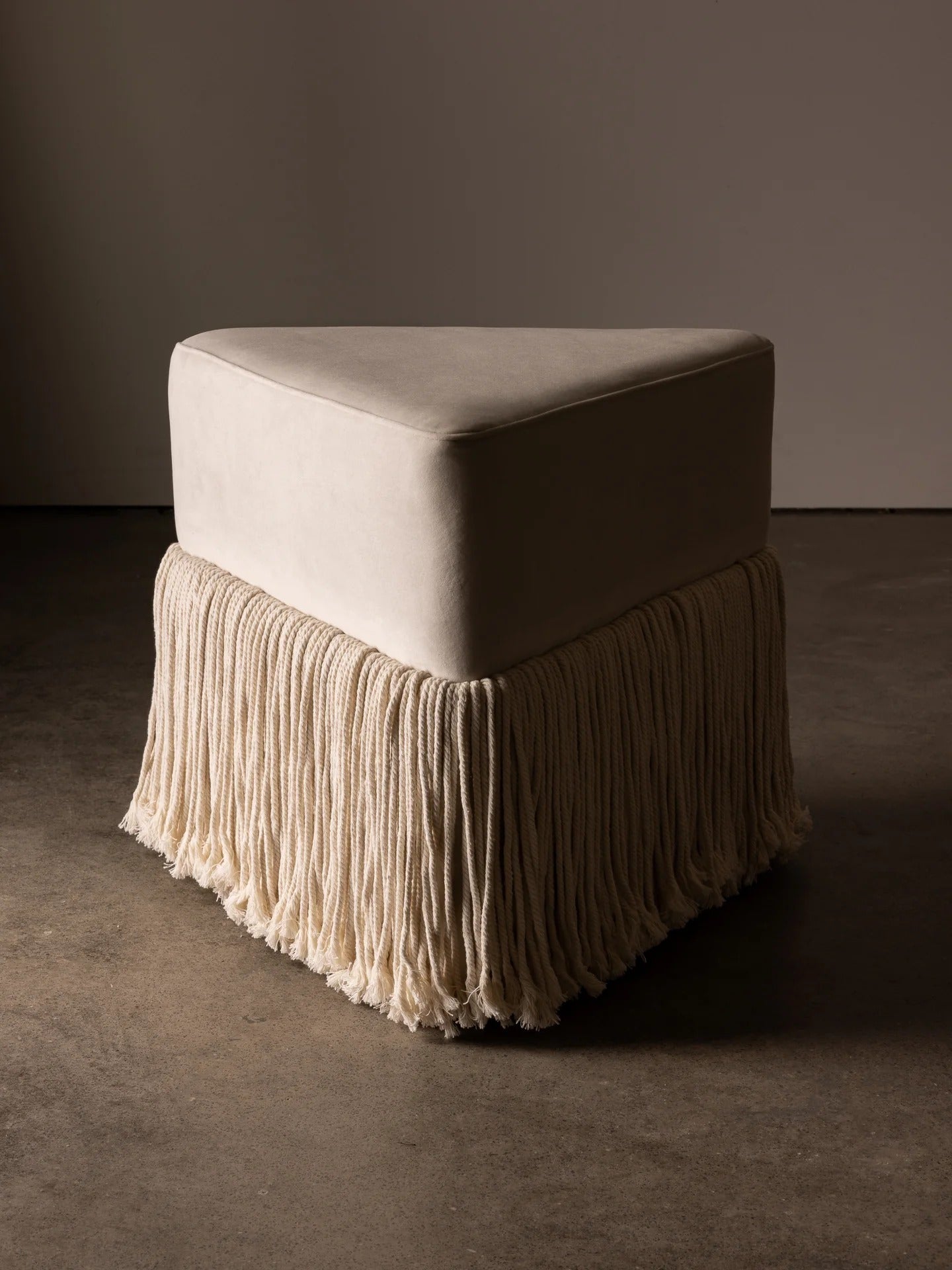 Allard Ottoman - Luxe Trillion Cut Velvet & Fringe