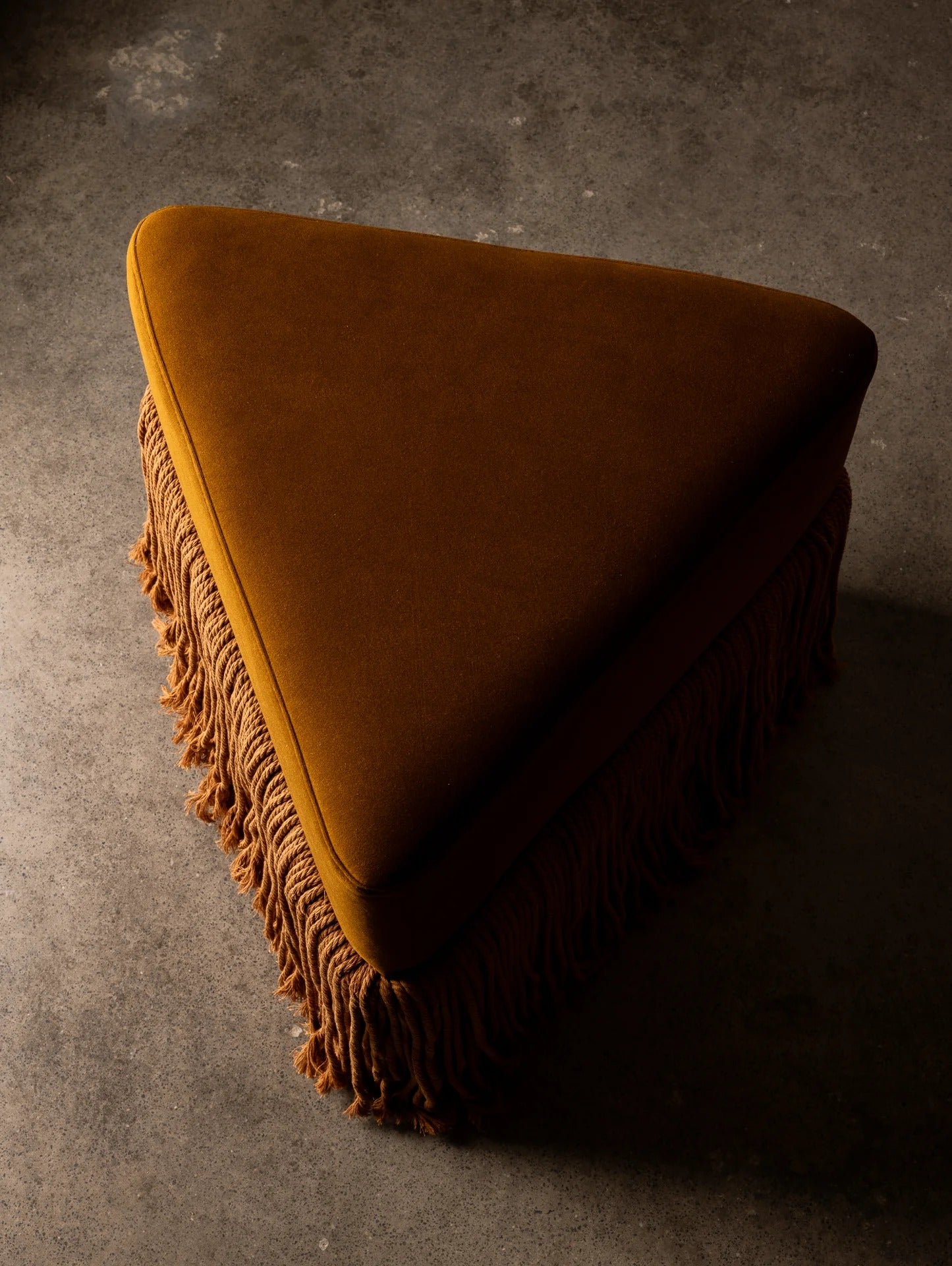 Allard Ottoman - Luxe Trillion Cut Velvet & Fringe