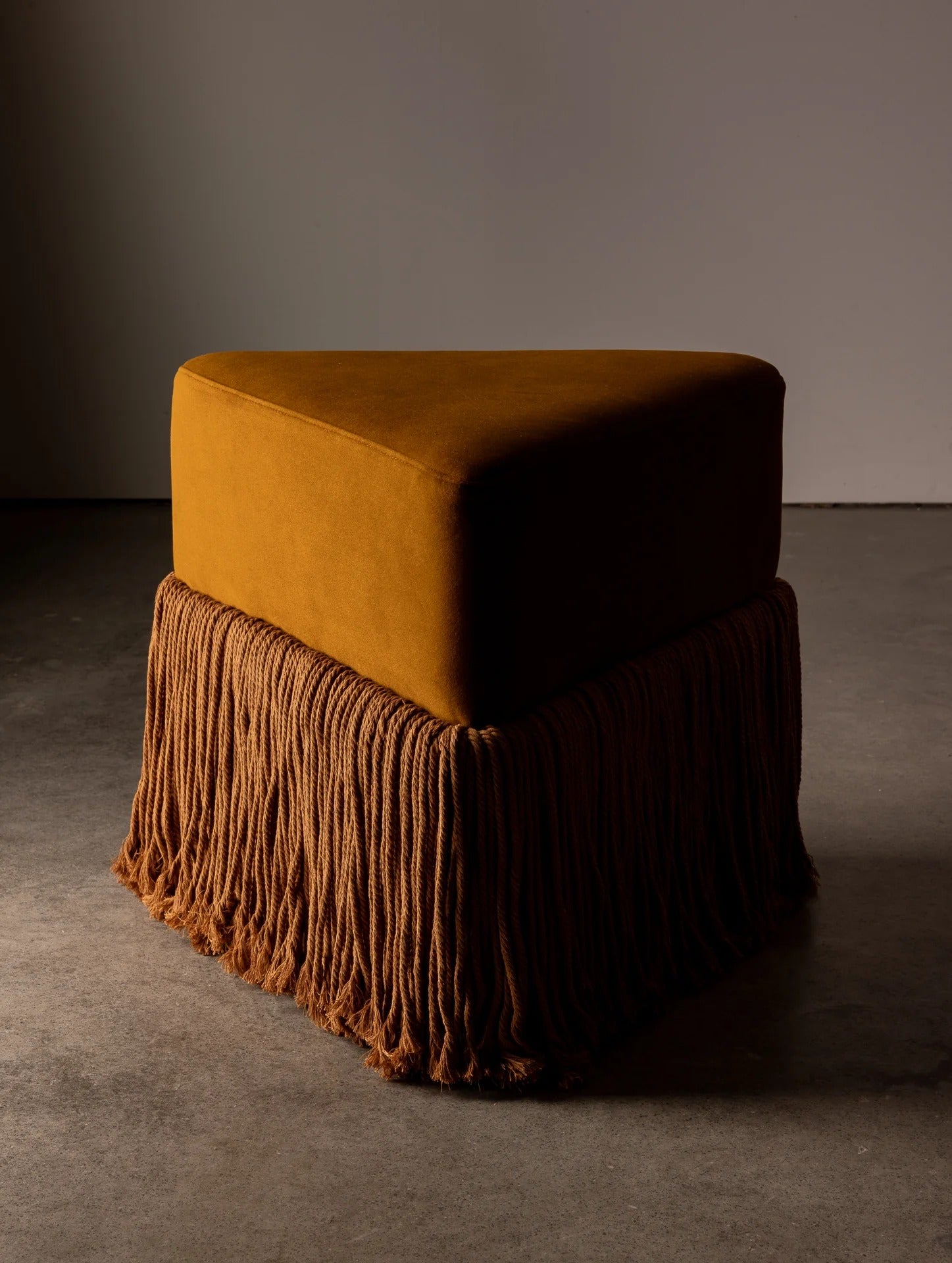 Allard Ottoman - Luxe Trillion Cut Velvet & Fringe