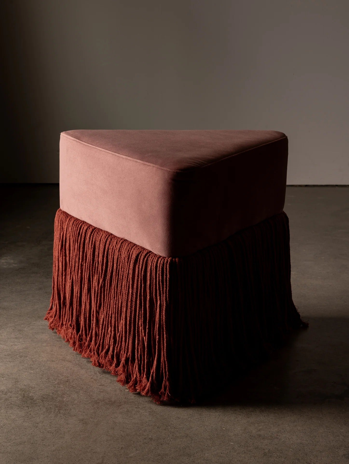 Allard Ottoman - Luxe Trillion Cut Velvet & Fringe