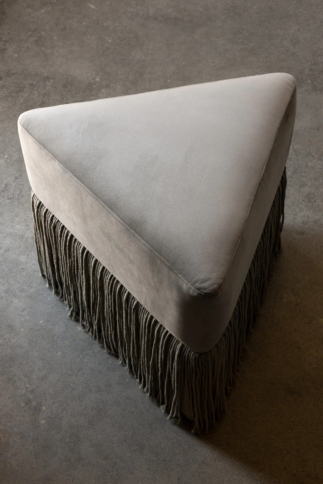 Allard Ottoman - Luxe Trillion Cut Velvet & Fringe
