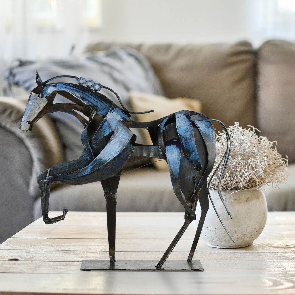 Handmade Metal Horse Sculpture