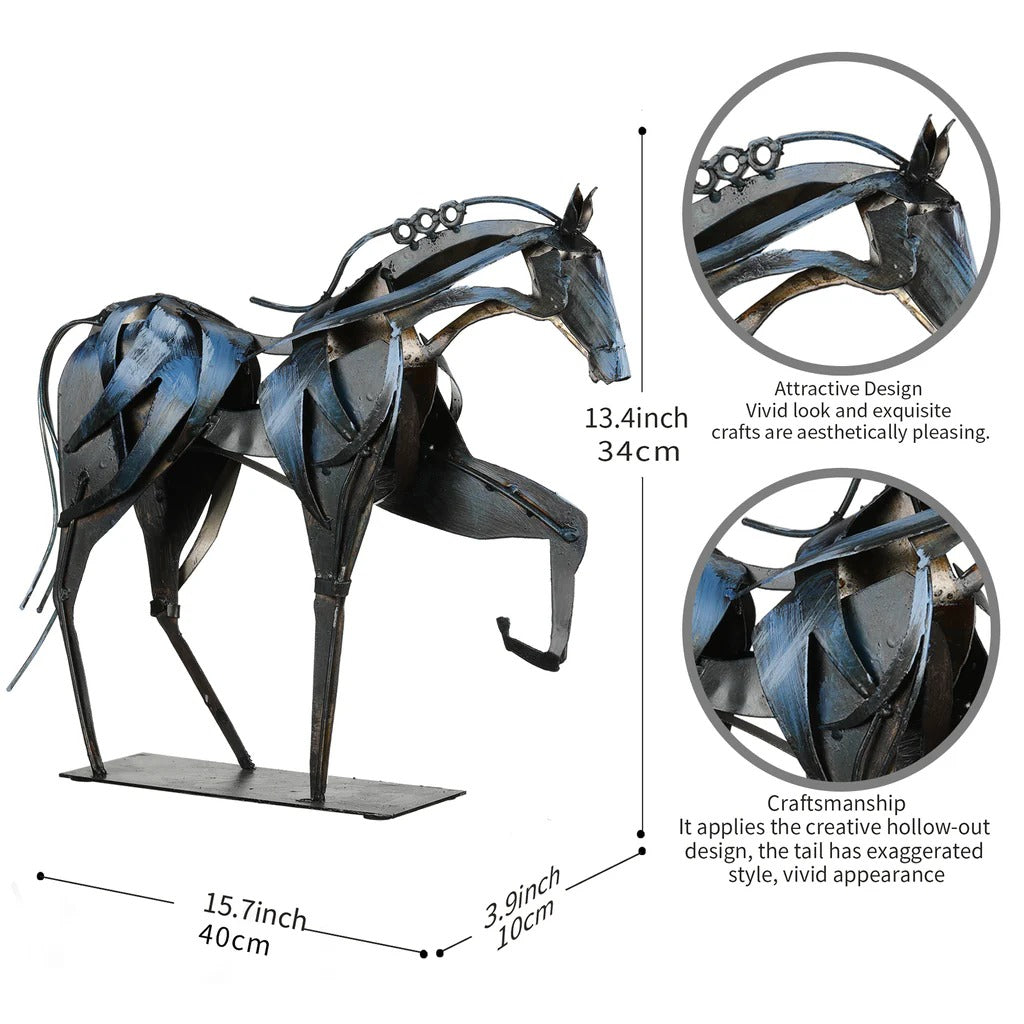 Handmade Metal Horse Sculpture