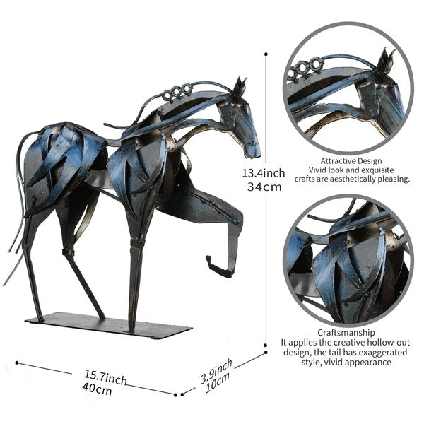 Handmade Metal Horse Sculpture