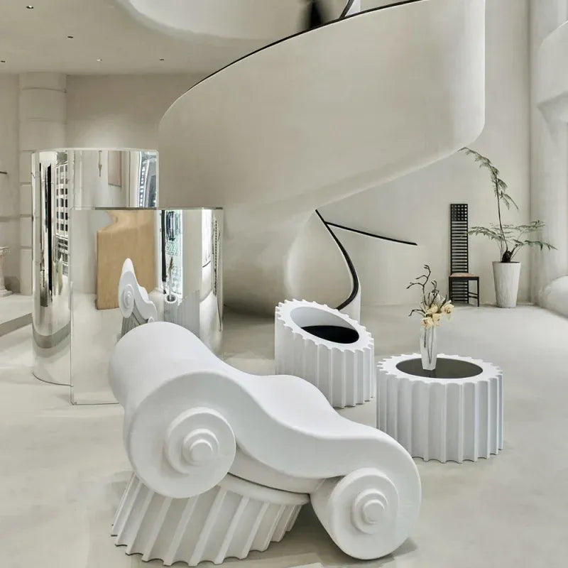 Side view of Capitello Lounge Chair showcasing soft curves