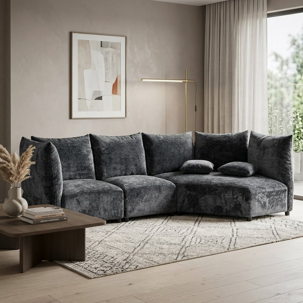 Edra Standard Sofa Replica - Modern Grey Modular Sectional Couch Inspired