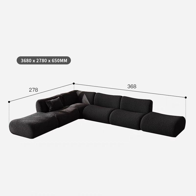 Lilac Sectional Designer Curve Sofa
