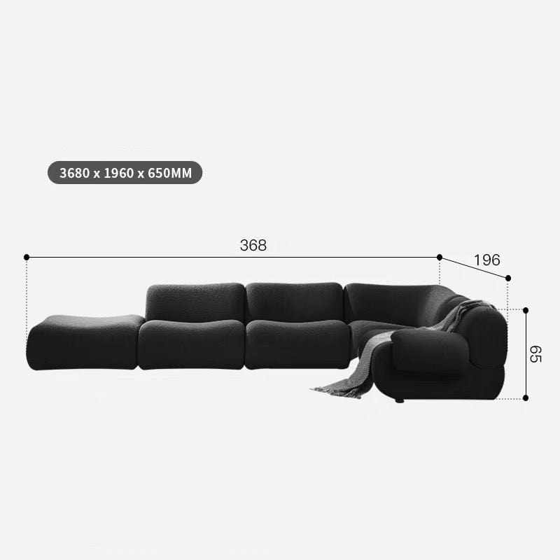 Lilac Sectional Designer Curve Sofa
