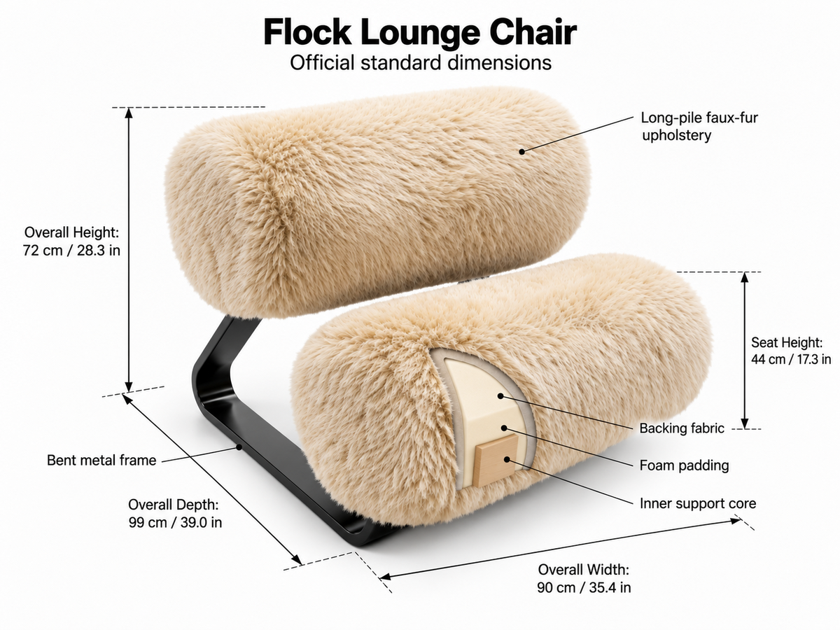 Due Più Armchair | Luxury Faux Fur Roller Lounge Chair & Accent Seat