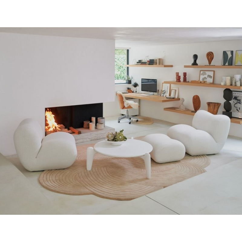 HUBBA Armchair, Ecru Fabric