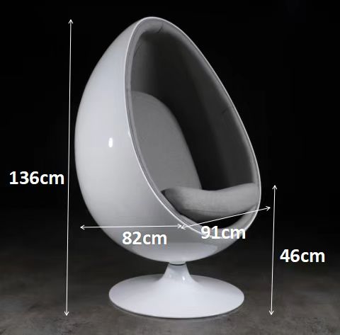 Henrik Thor-Larsen Ovalia Egg Pod Chair - Retro Modern Swivel Lounge