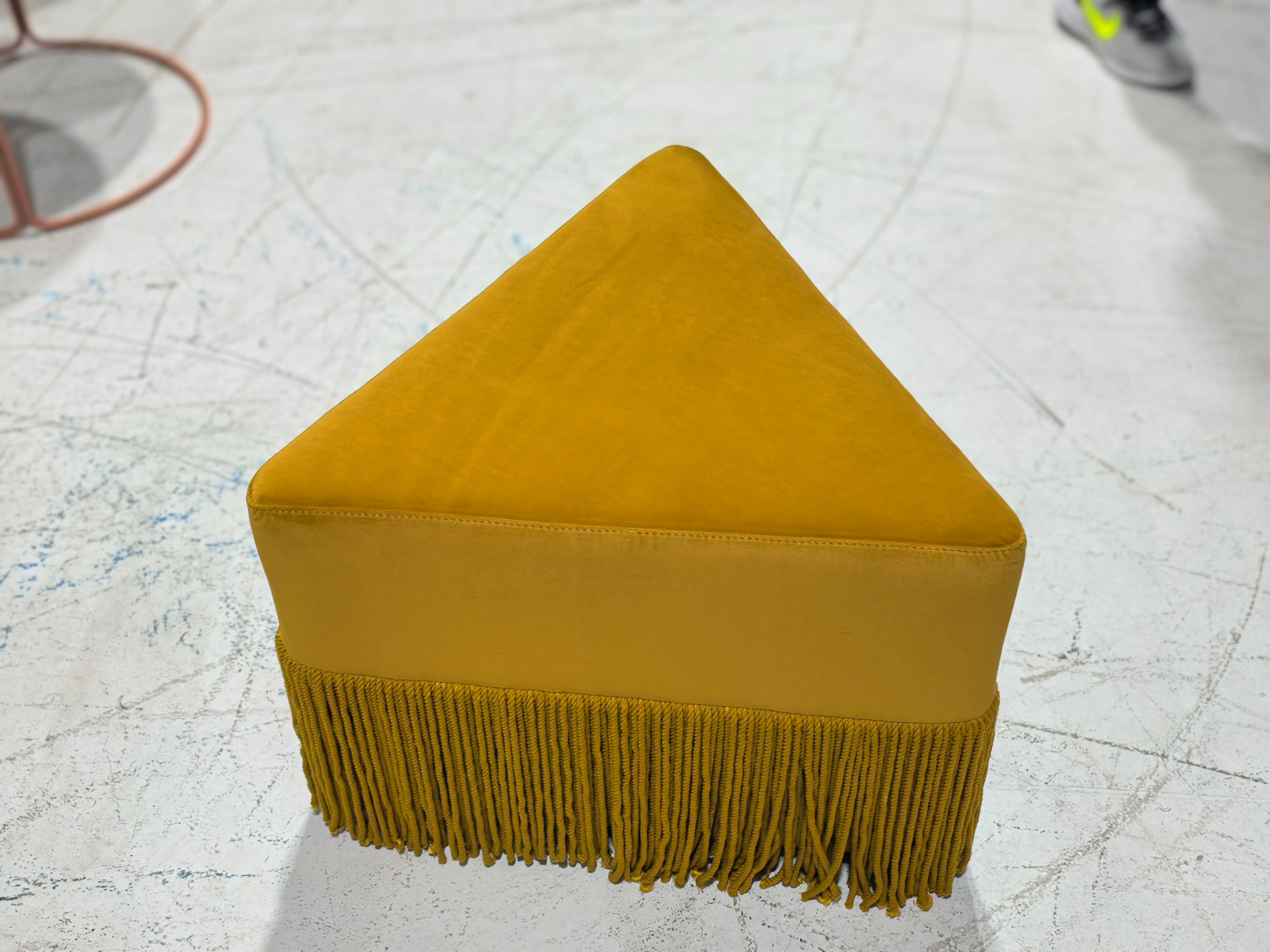 Allard Ottoman - Luxe Trillion Cut Velvet & Fringe