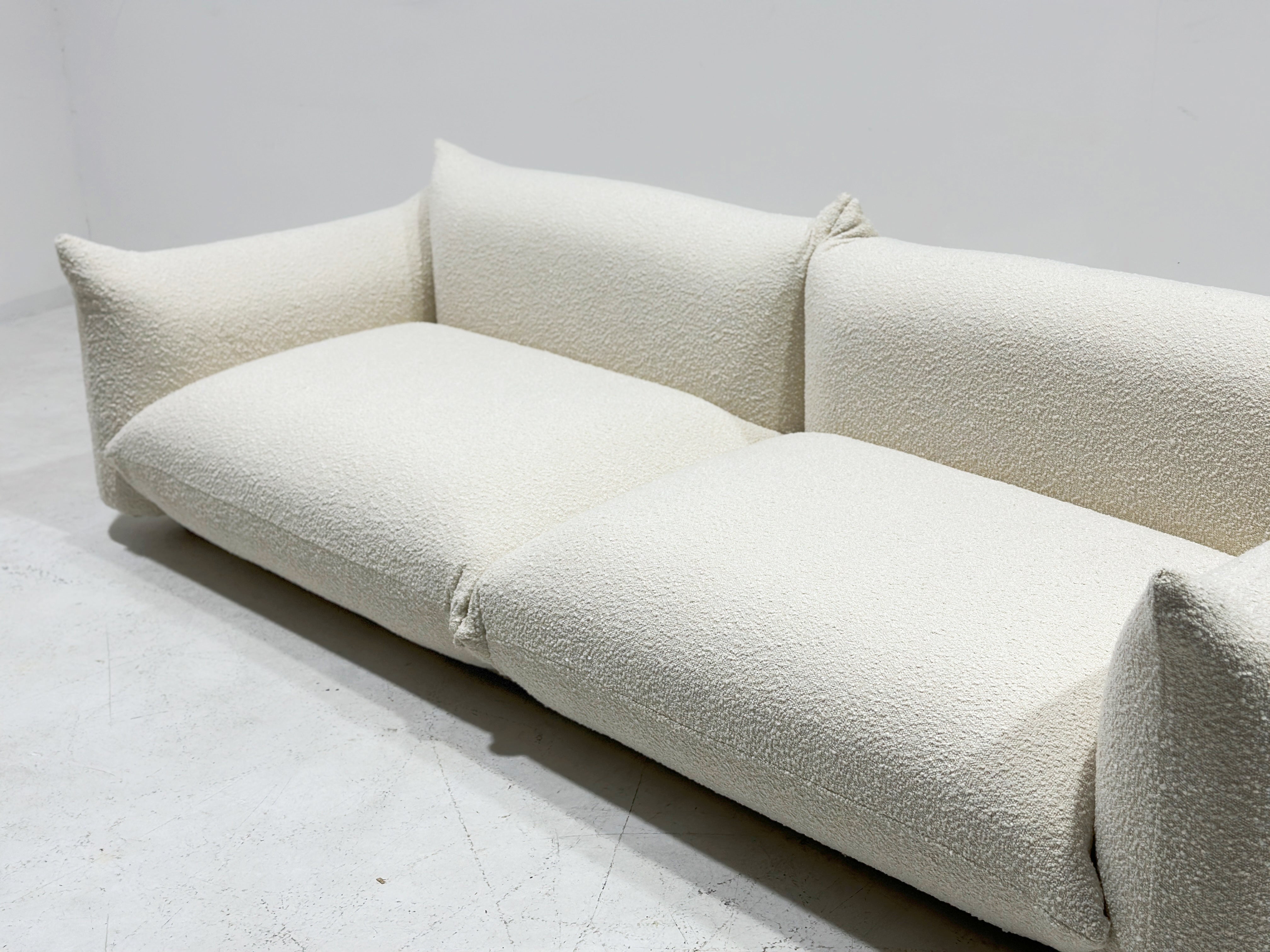 Ivory boucle Marenco Two Seater Sofa Extra Length