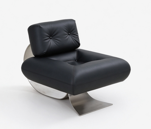Oscar Niemeyer Alta Chair with Ottoman | Modernist Brazilian Design Living Room Lounge Chair | High-End Custom Modern Furniture