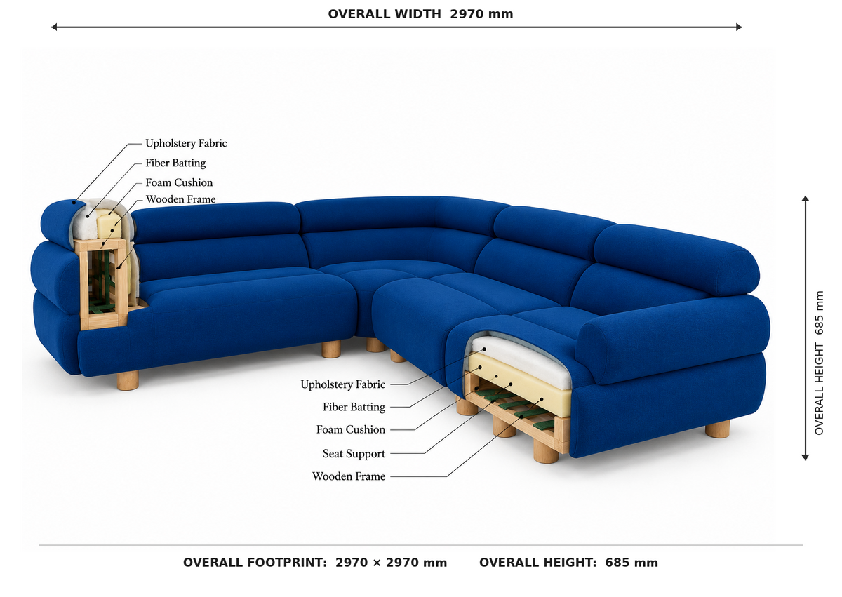 Jardan Valley Sofa Replica | Custom Organic Shaped Cloud Sectional Couch