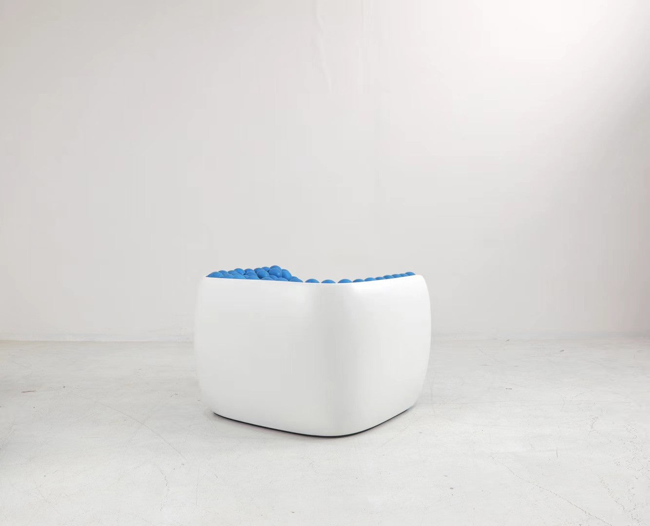 Vibrant Blue Cube Armchair with High-Density Foam