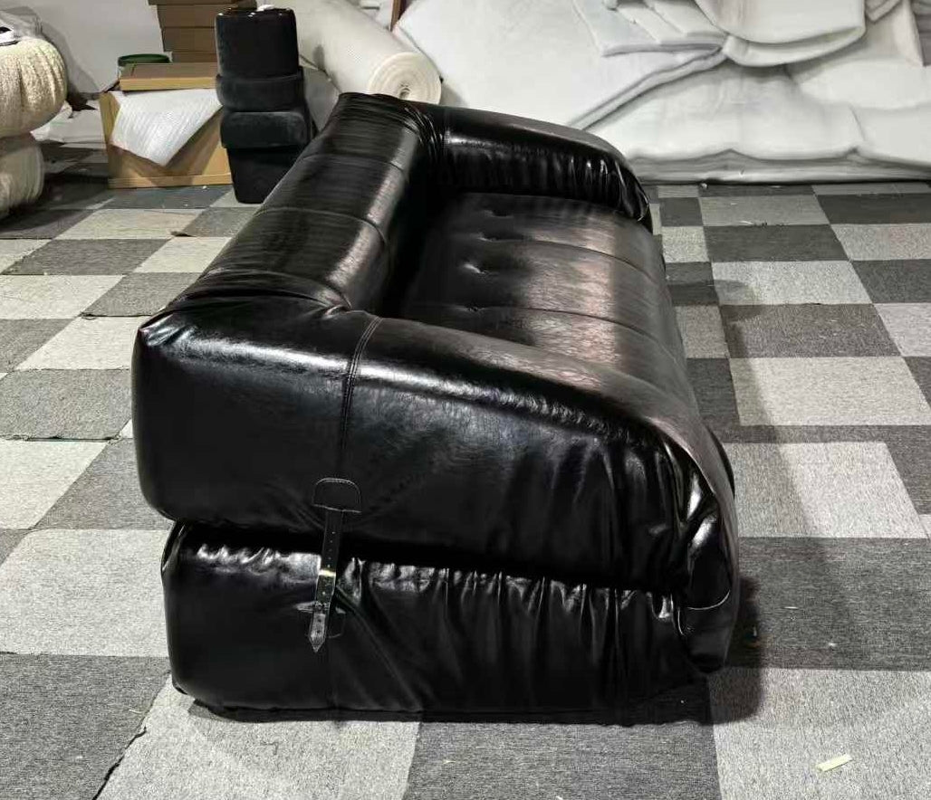 Togo Leather Sofa Three-Seater