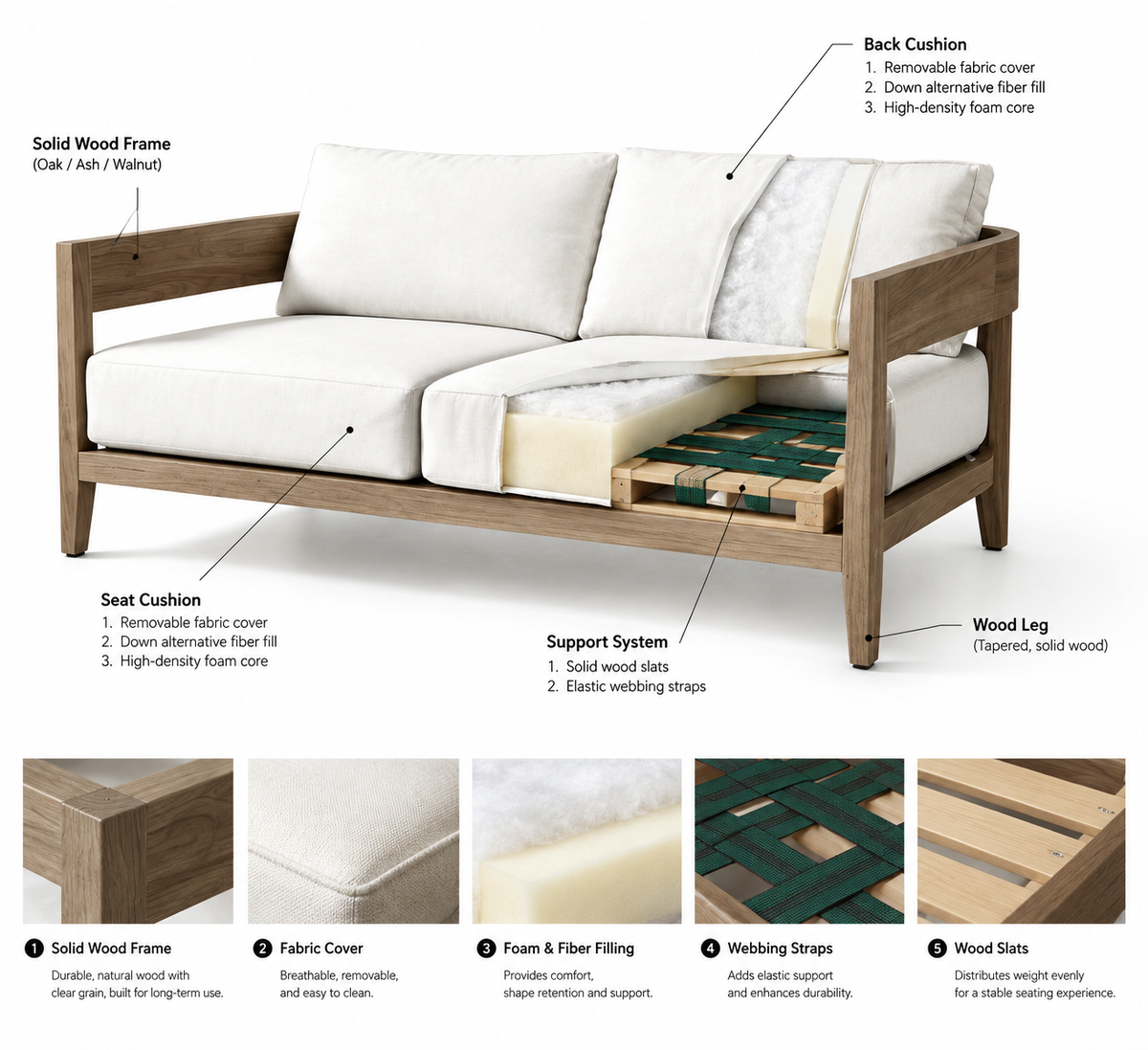 Otranto Teak Outdoor Sofa