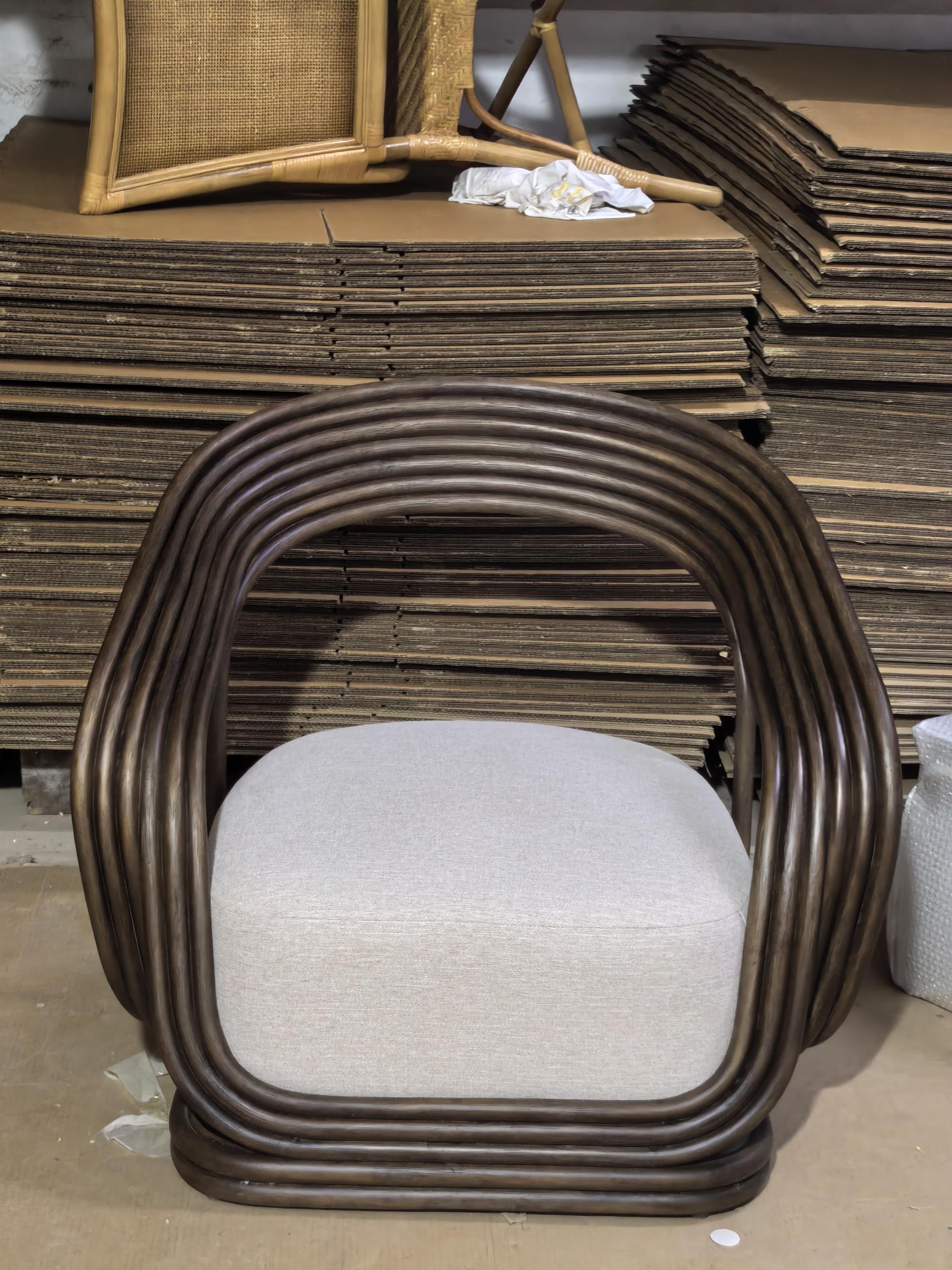 Giorno Tropical Accent Chair | Rattan Frame with Cushion
