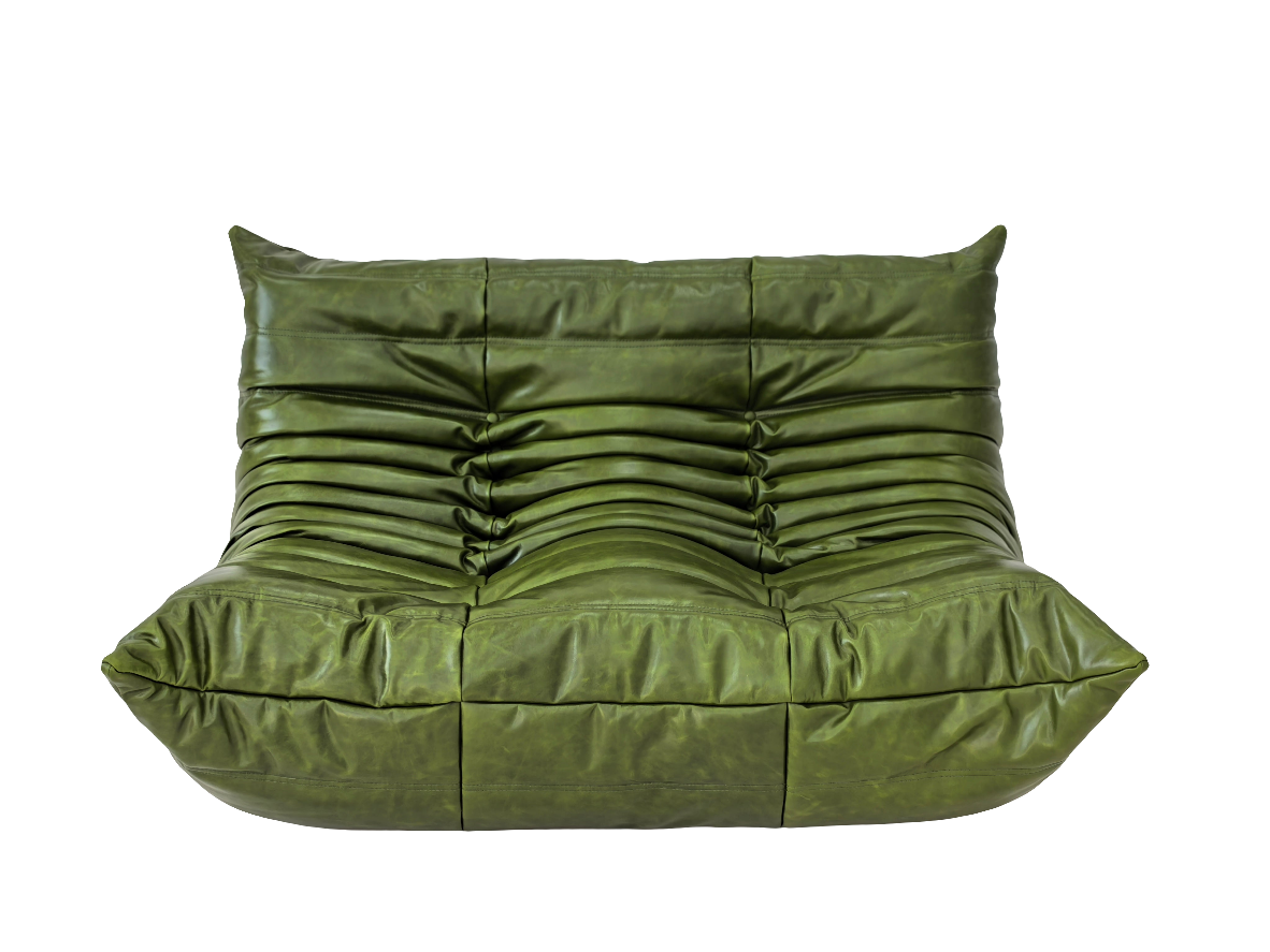 Togo Leather Sofa 2-Seater Loveseat