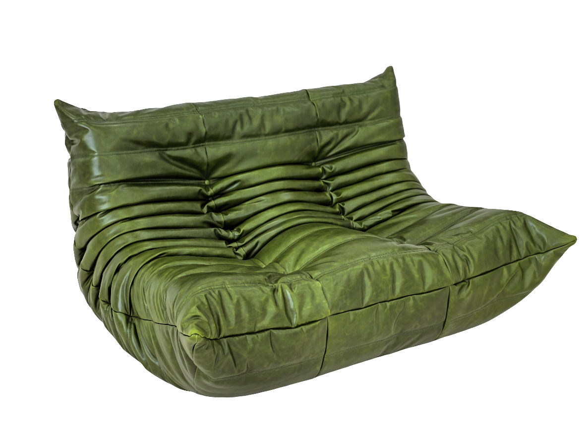 Togo Leather Sofa 2-Seater Loveseat