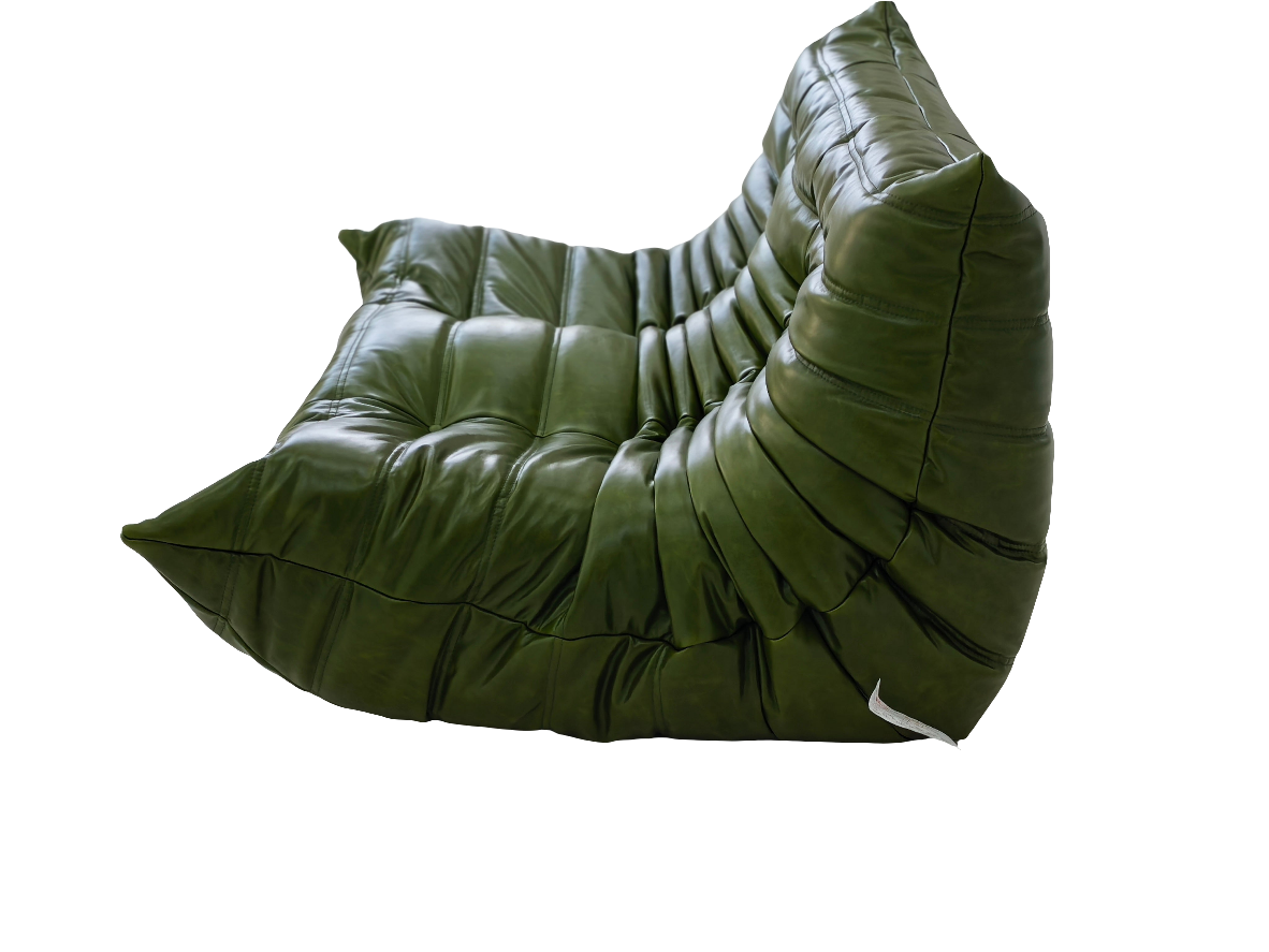 Togo Leather Sofa 2-Seater Loveseat
