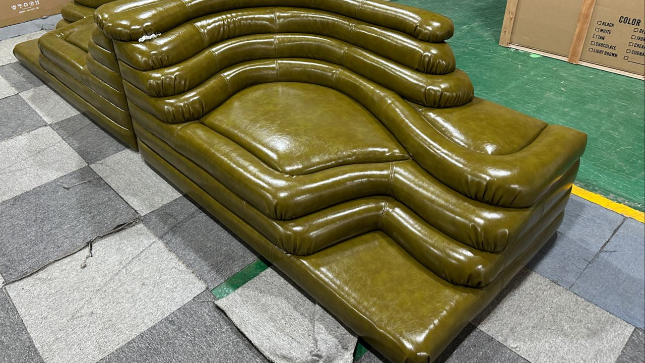 DS-1025 Terrazza Modular Sofa (2-Seater, Olive Green Faux Oil-Wax Leather, In Stock)
