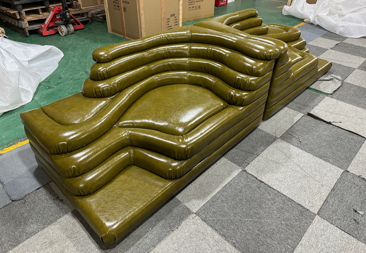 DS-1025 Terrazza Modular Sofa (2-Seater, Olive Green Faux Oil-Wax Leather, In Stock)