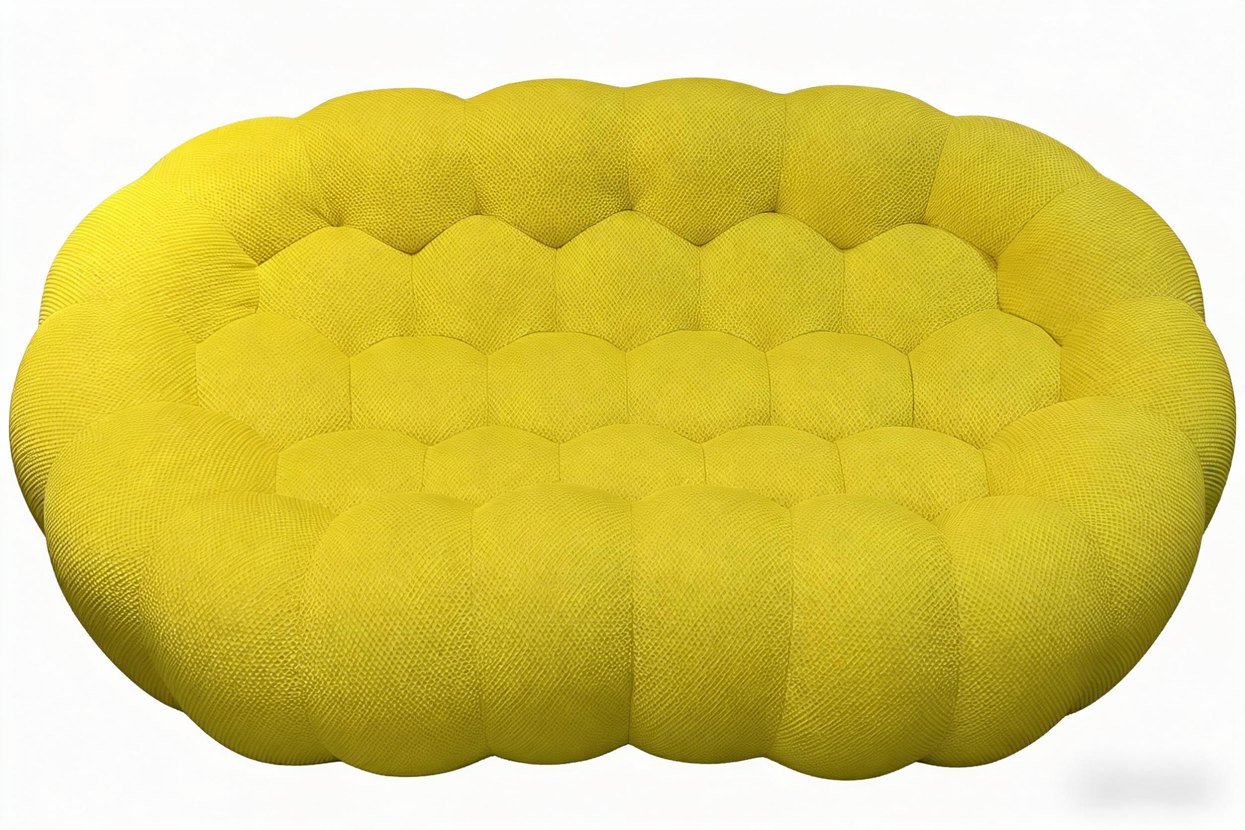 compressed-lemon-yellow-cloud-puff-sofa-front-view-vintara-design