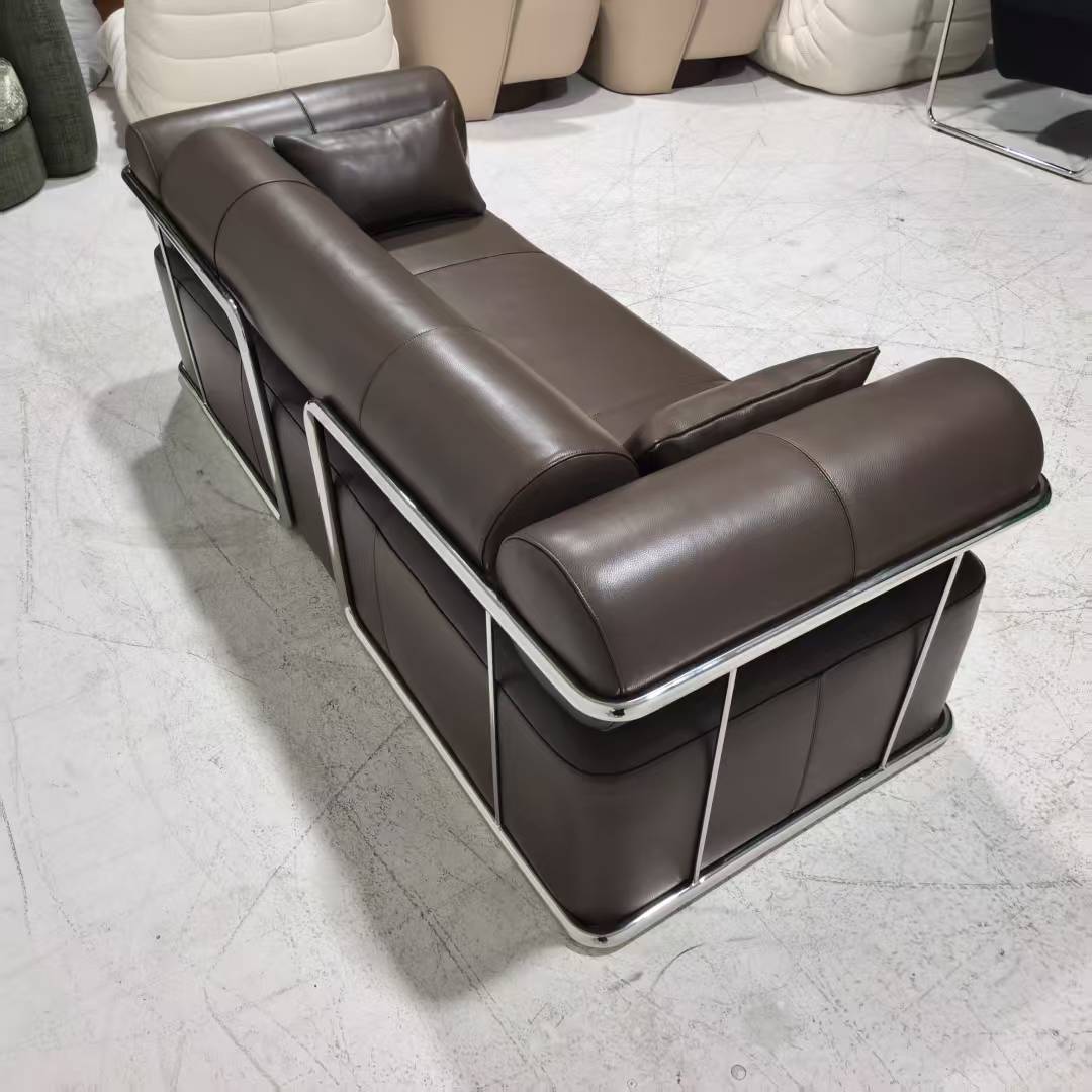 Modern Friedrich Chrome Pipe Sofa & Daybed (Strässle Model Custom Built)