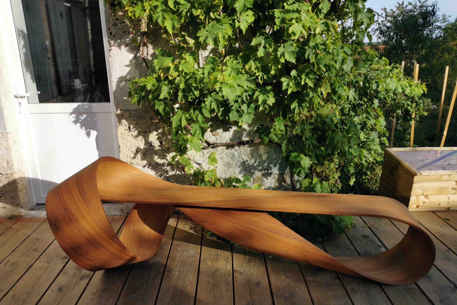 Möbius Teak Bench by Vintara Design