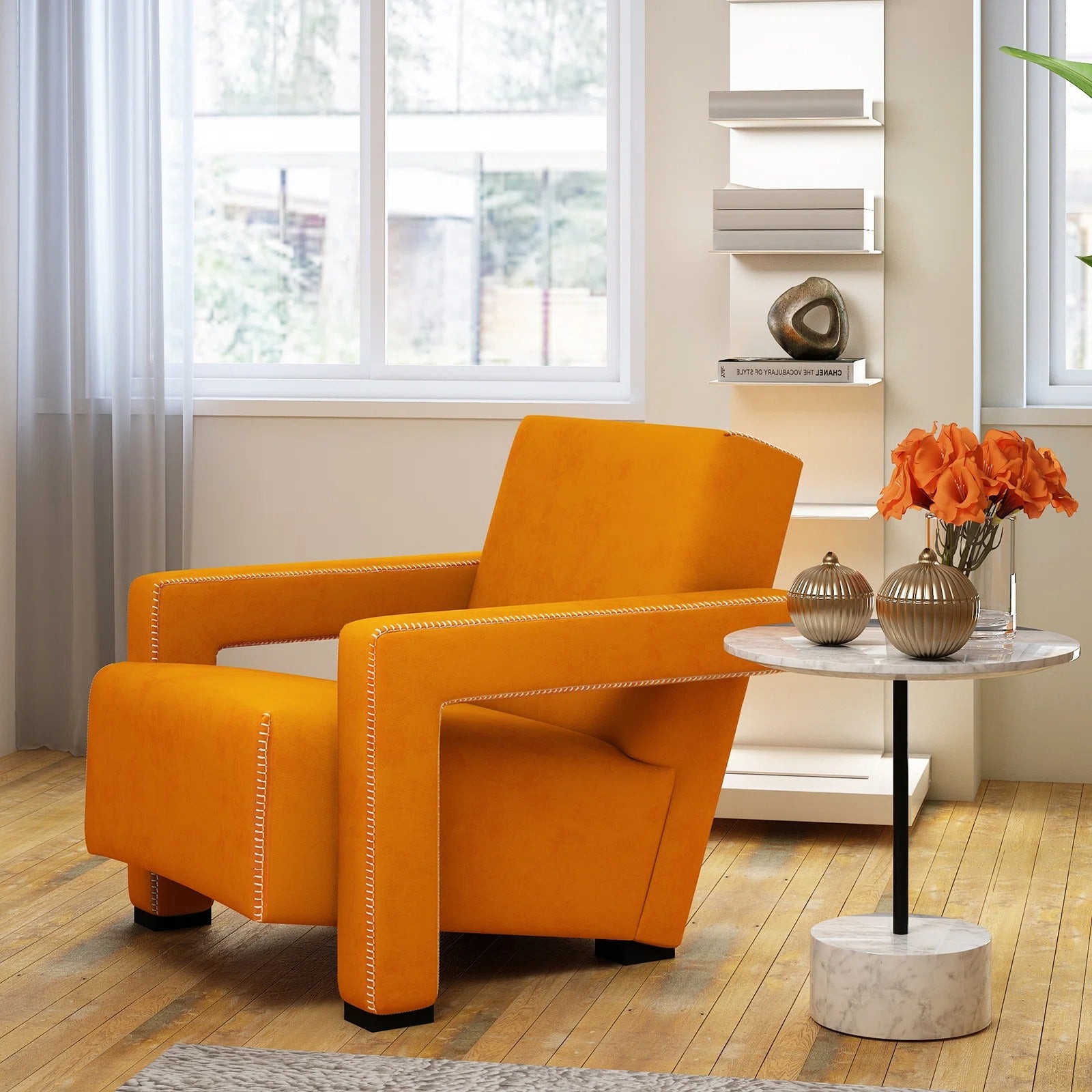 Fleischer Velvet Lounge Chair by Vintara Design