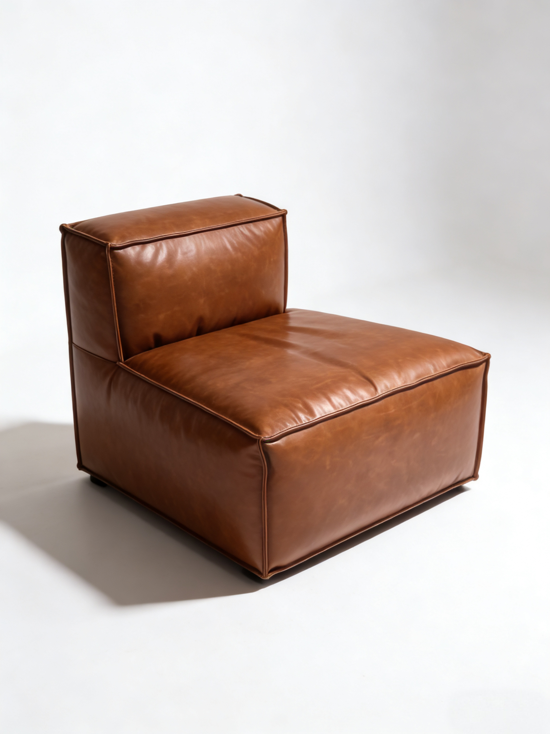 1-seat module for brown leather sectional couch