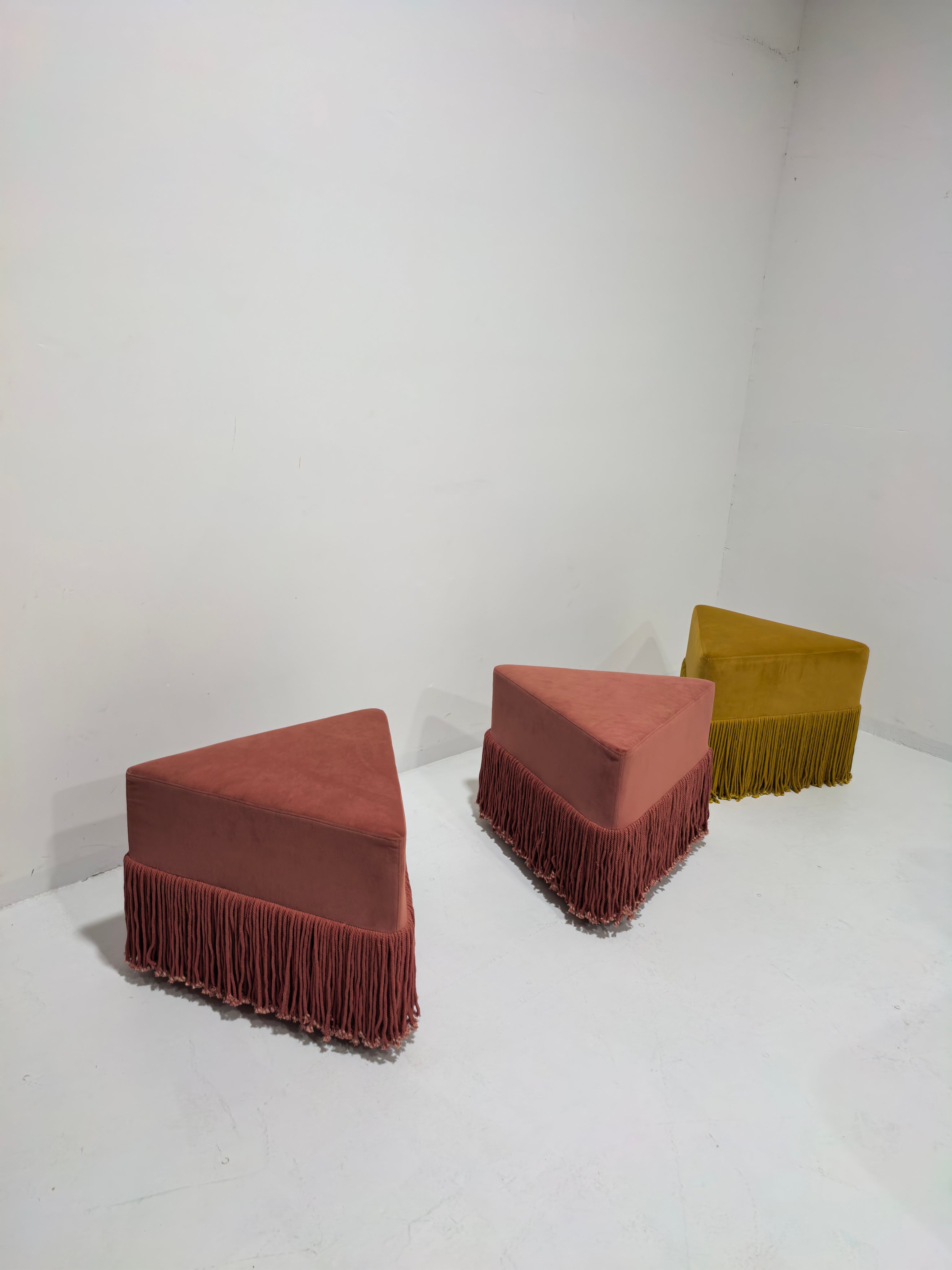 Allard Ottoman - Luxe Trillion Cut Velvet & Fringe