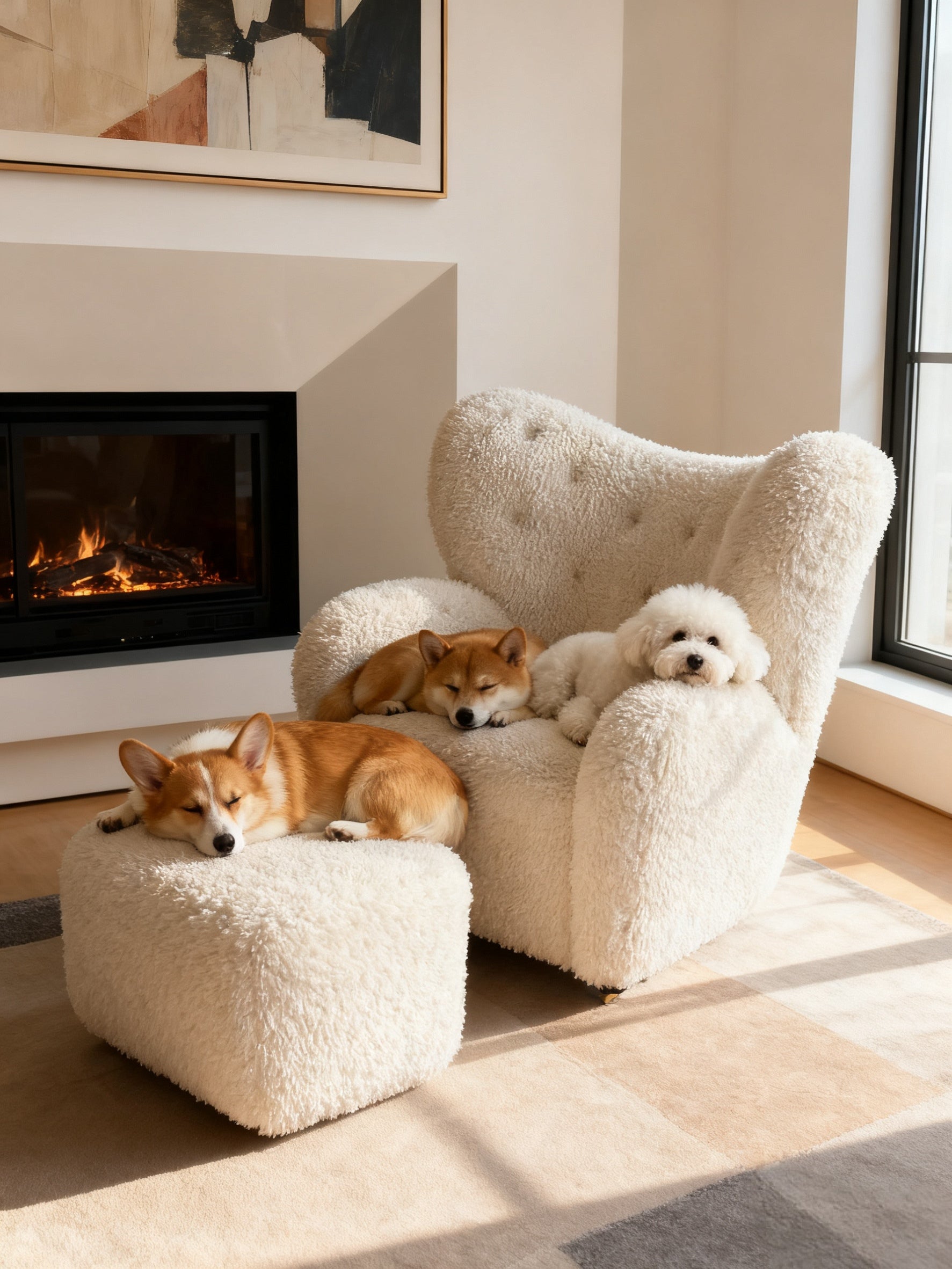Flemming Lassen Tired Man Chair in Sheepskin