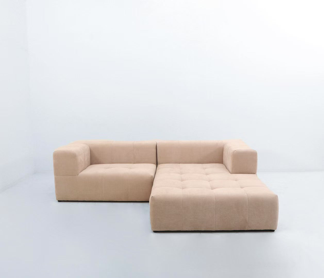 Canapé angle droit CHARLIE velours chenillé